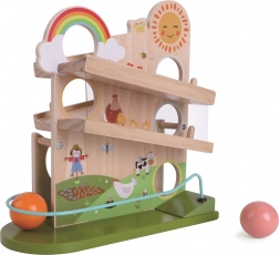 Dřevěná kuličková dráha šťastná farma 2Kids Toys