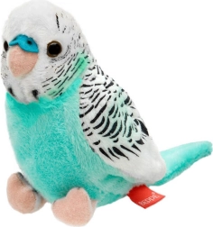 Plyšová andulka tyrkysově bílá 13 cm