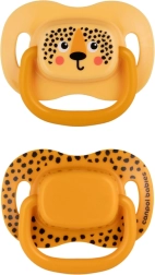 Canpol babies set symetrických silikonových dudlíků Mountains 0–6 m, 2 ks – Oranžový