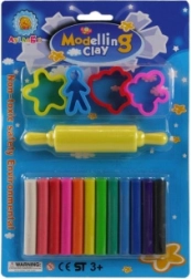 Modelovací sada pro děti – 12 barev s válečkem a tvořítky