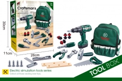 Batoh malého kutila s nářadím a vrtačkou