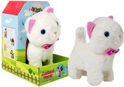 Interaktivní bílý kočka na baterie