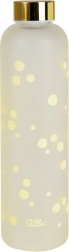 Skleněná láhev na vodu 750 ml se zlatými puntíky