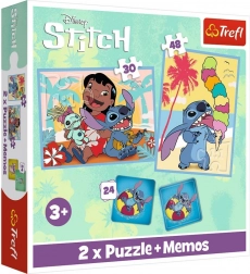 Puzzle 2 v 1 a pexeso Lilo & Stitch Veselý den Disney Trefl