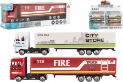 Kamion s návěsem – kovová kabina, volný chod, 19 cm