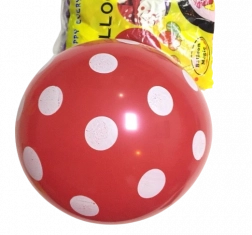 Latexové balónky červené s puntíky 12 palců