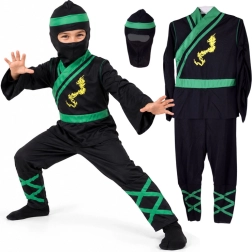 Dětský kostým ninja se zelenými detaily, velikost M