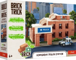 Trefl Brick Trick policejní stanice – stavebnice z pravých cihel, 100 dílů