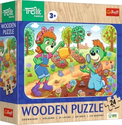 Dřevěné puzzle TREFLÍCI 24 dílků