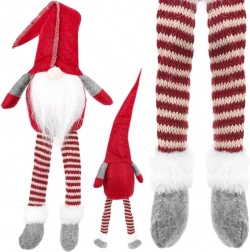 Sedící skřítek textilní dekorace 50 cm – Červená