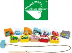 Navlékací dřevěné dopravní prostředky Cubika