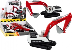 Kovová pásová rýpadlo červenobílá