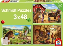 Puzzle SCHMIDT moji oblíbení koníci 3×48 dílků