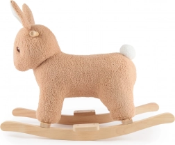 Bieco houpací králíček Fine z buklé na dřevěných lyžinách