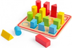 Bigjigs Toys dřevěná vkládačka s tvary, 16 dílků (25 × 25 cm)