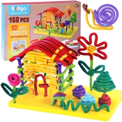 Kreativní ohebné stavebnice makarony, tyčinky – 150 dílů