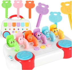 Hudební edukační autobus s klíčky a vyskakovacími zvířátky