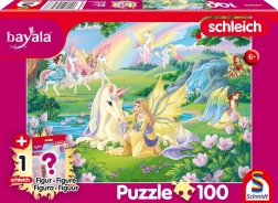 Puzzle Bayala: magičtí jednorožci 100 dílků s figurkou SCHLEICH