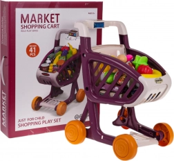 Interaktivní nákupní vozík se světly a hudbou, 41 dílů – Červená