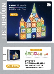 Magnetická 3D stavebnice se světelnými disky, 75 dílů