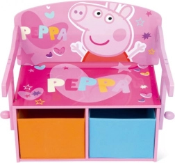 Peppa Pig dětská lavice 3 v 1 (lavice, psací stůl a box na hračky)