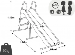 Zahradní dětská skluzavka 183 cm z oceli a plastu INTEX
