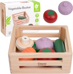 Klasický svět Dřevěný koš s zeleninou