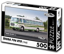 Puzzle RETRO-AUTA Škoda 706 RTO autobus 500 dílků
