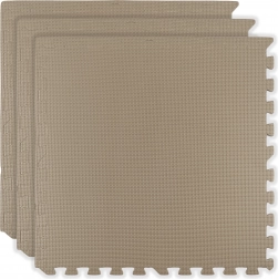 Pěnová podlahová podložka HUMBI 180 × 60, velké voděodolné puzzle, bezpečné pro děti, 3 ks, světle béžová