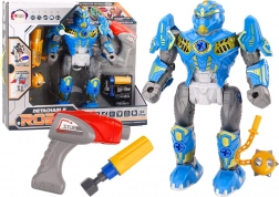 modrý šroubovací robot s vrtačkou, světly a zvuky