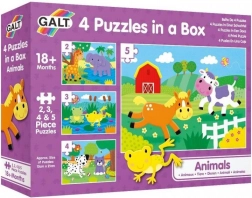 Puzzle zvířátka 4v1 (2, 3, 4, 5 dílků) GALT