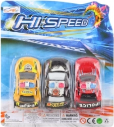 Sada policejních autíček – mix barev (3 ks)