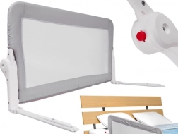 Ochranná zábrana na postel skládací 200 cm šedá