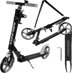 Městská skládací koloběžka s velkými koly 200 mm a nožní brzdou – Šedá