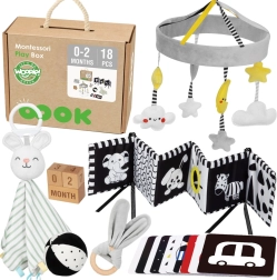 Edukační montessori box 7v1 pro novorozence 0–2 měsíce WOOPIE GREEN