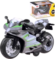 kovový model motocyklu s natahovacím pohonem – C