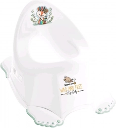 Hrající dětský nočník protiskluzový Wild & Free liška bílý