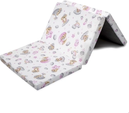 Skládací dětská matrace NEW BABY Standard 120 × 60 × 5 cm – koala růžová