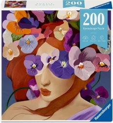 Puzzle RAVENSBURGER Moment Květinová hlava Fialka 200 dílků