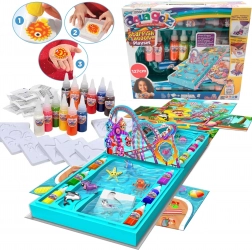 Aqua Gelz – velká kreativní sada Laguna, 12 barevných gelů a formičky