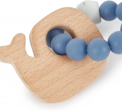 Silikonové kousátko s dřevěnou velrybou Bieco