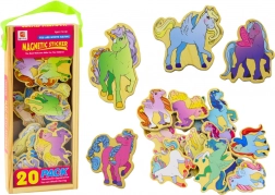 Barevné dřevěné magnety jednorožci