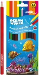 Pastelky Ocean World trojhranné, 12 ks