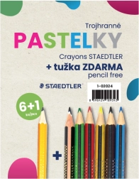 Sada trojhranných pastelek 6 ks + 1 tužka STAEDTLER