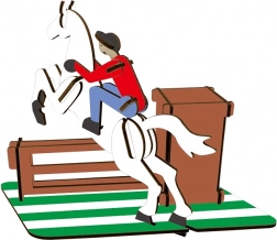 Woodcraft dřevěné 3D puzzle stojánek na tužky Dostihy