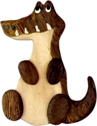 Dřevěná magnetka krokodýl – ručně vyráběná dekorace