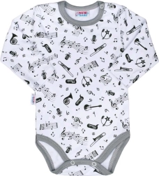 New Baby Music kojenecké bavlněné body s dlouhým rukávem