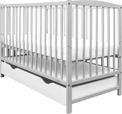 Dětská postýlka se šuplíkem NEW BABY Lilly, šedá