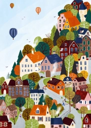 Puzzle Lesní město 1000 dílků PIECES & PEACE