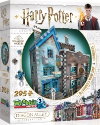 3D puzzle WREBBIT HARRY POTTER: Ollivanderův obchod s hůlkami a Scribbulus – 295 dílků
